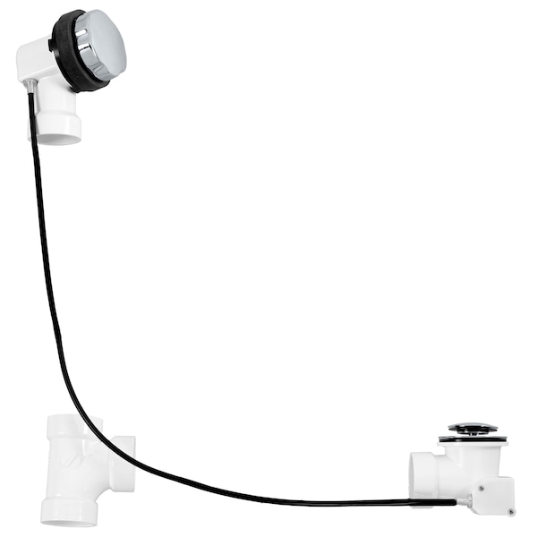 Westbrass Sch. 40 PVC 35" Cable Drive Bath Waste in Polished Chrome D50P35-26 - main